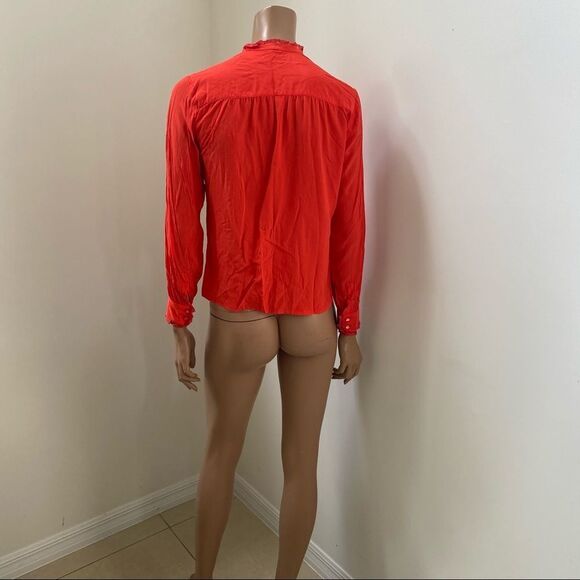 Celine Paris Vintage Red Button Down Silk Blouse S - Picture 8 of 12